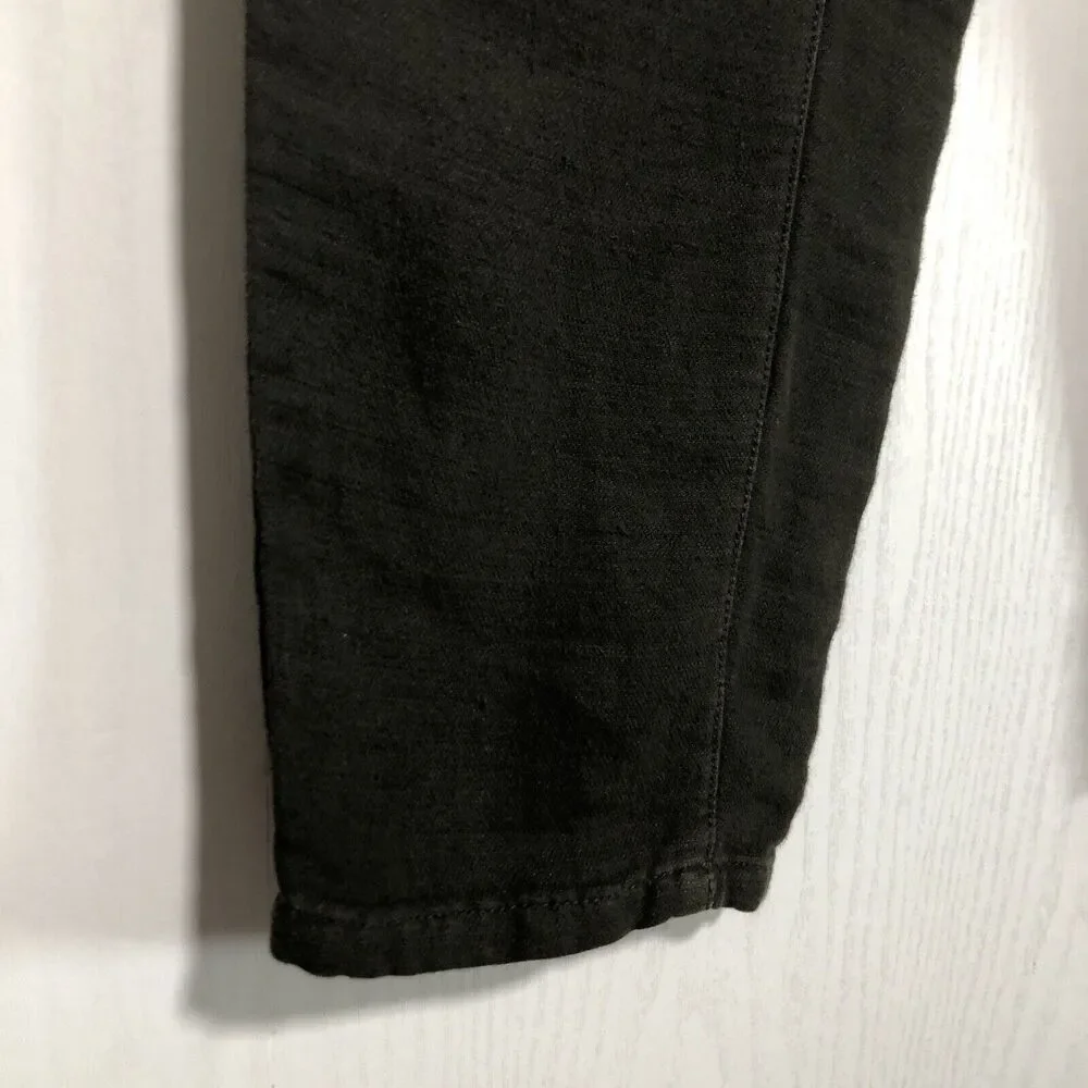 Free People Pants Womens 2 Green Olive Linen Blend Button Fly Lagenlook
